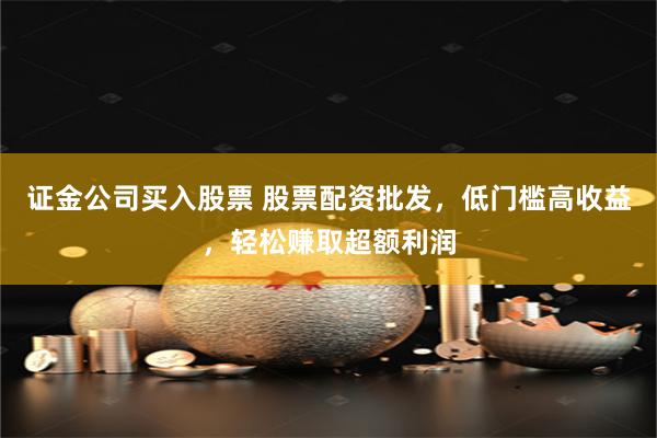 证金公司买入股票 股票配资批发，低门槛高收益，轻松赚取超额利润